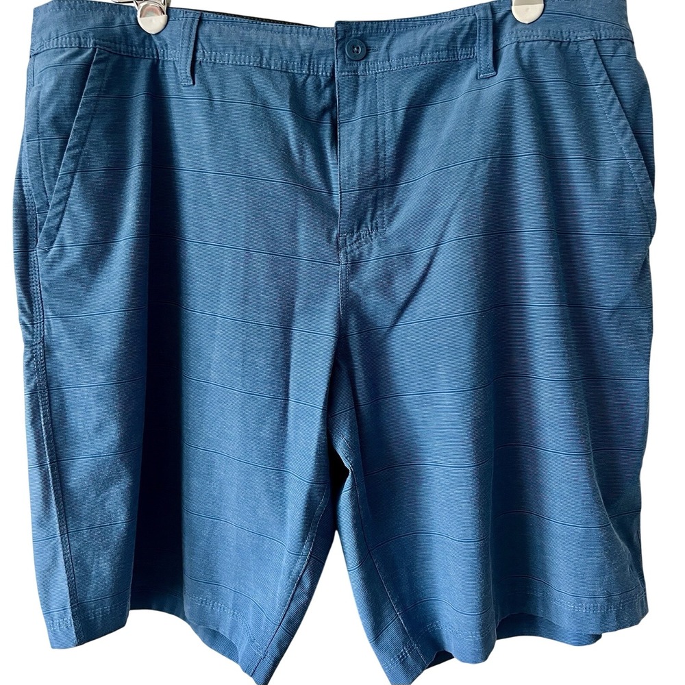 Hang Ten Men's Blue Shorts Size 40 Golf Button Drawstring Stretch Travel Comfort